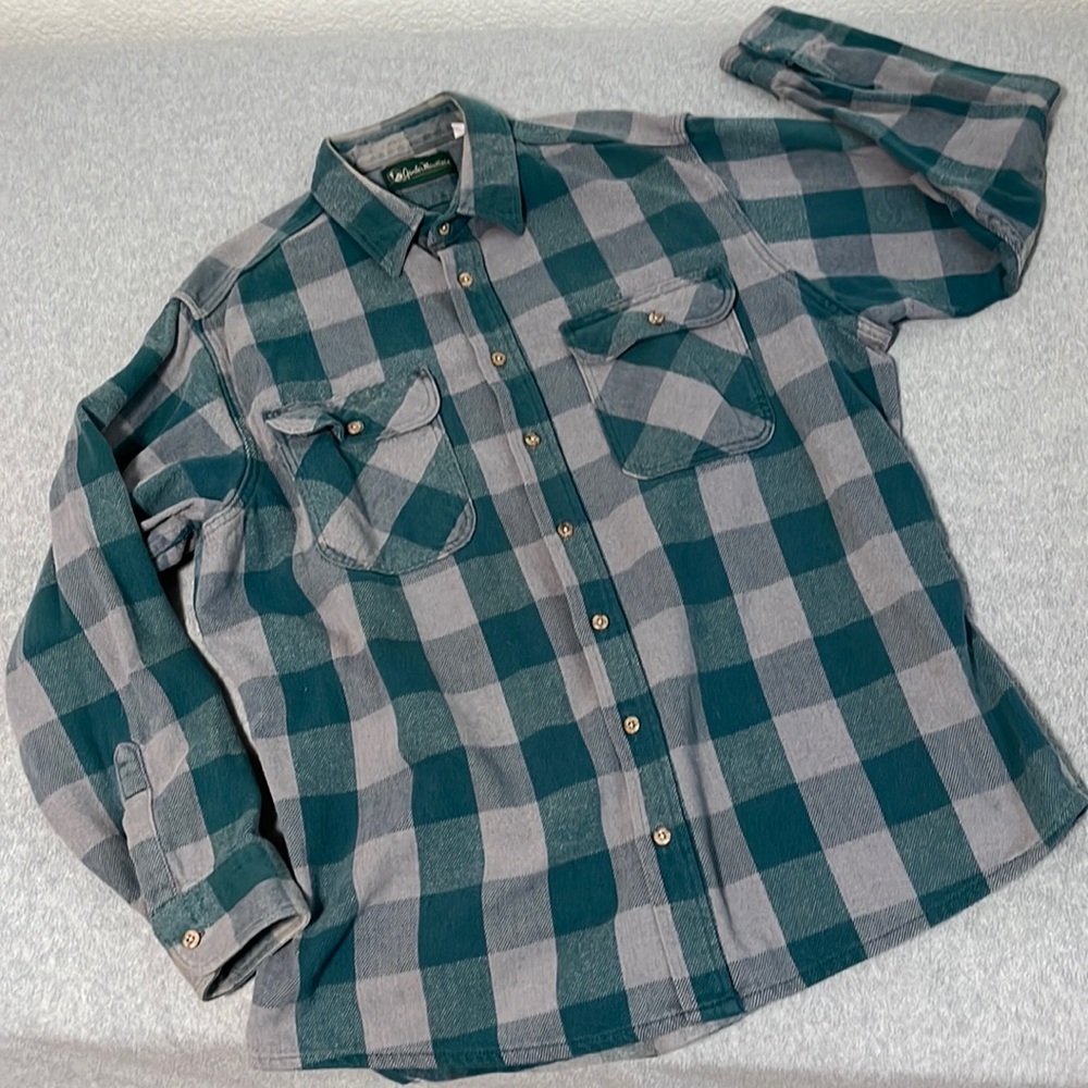 Mens Flannel Plaid Button Shirt Shacket Mens 2XL Outdoors Chore Gorpcore Grunge
